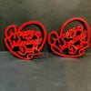 Happy Valentine's Day Red Acrylic Cutout - 2 pcs/pack