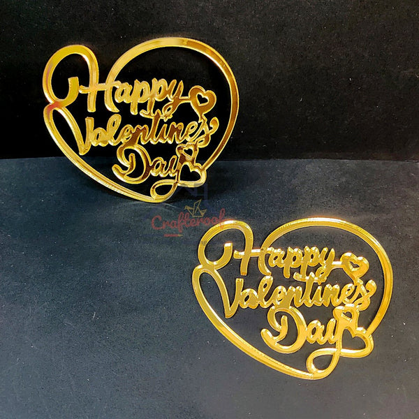 Happy Valentine Day Acrylic Cutout- 2pc/pack