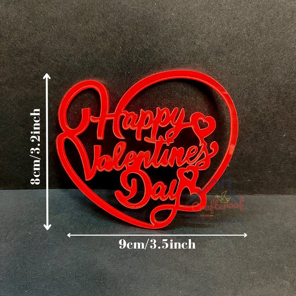 Happy Valentine's Day Red Acrylic Cutout - 2 pcs/pack