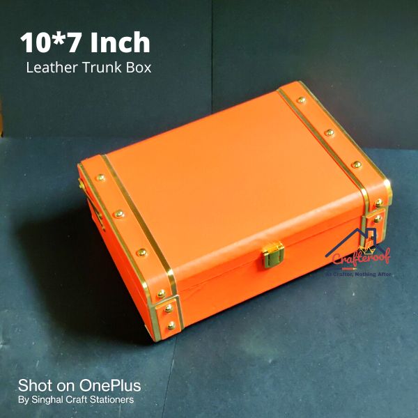 Leather Trunk Box – Orange – 10*7 inch