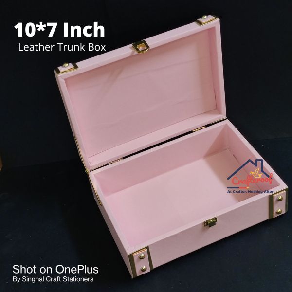 Leather Trunk Box - Baby Pink - 10*7inch