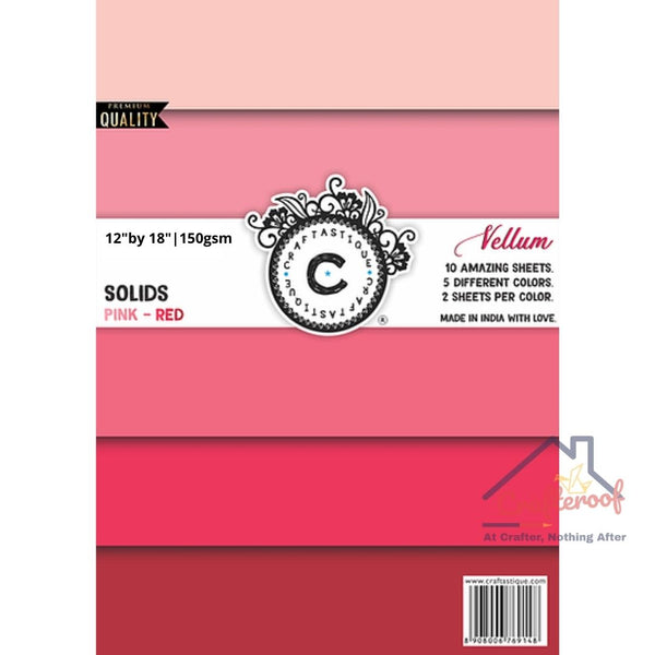 12" by 18" Vellum | Pink – Red