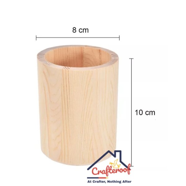 Pine Wood Round Pen Stand