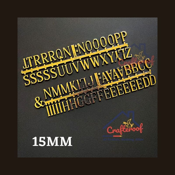 Golden Alphabet Sticker 15MM