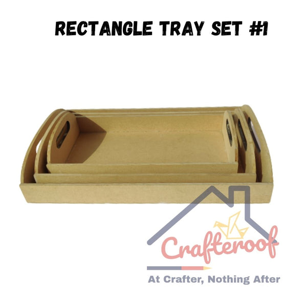 Rectangle 3pc Tray set