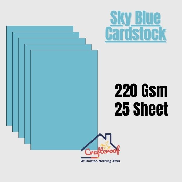 Sky Blue Cardstock 220Gsm -25 Sheets