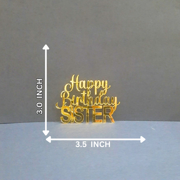 Happy Birthday Sister #1 Acrylic cutout - 10pc/pack
