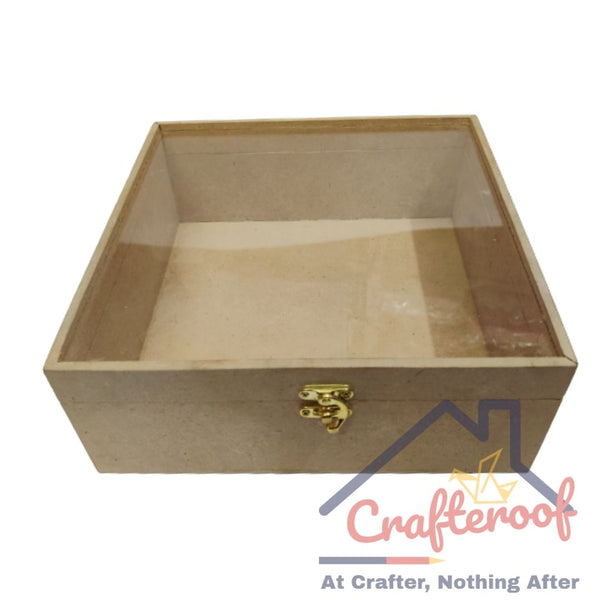 10" * 10" Mdf Box -Transparent Lid