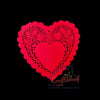 6 inch Heart Doily - Red