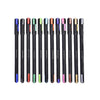 Pentonic Multicolor Gel Pen(0.6 mm-1.0 mm, Black Body, 12 Pcs Set)