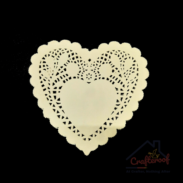 6 inch Heart Doily – Yellow