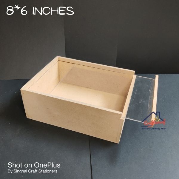 Mdf Acrylic Slider Box - 8*6 inch