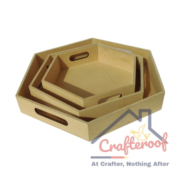 3pc Hexagonal Tray Set