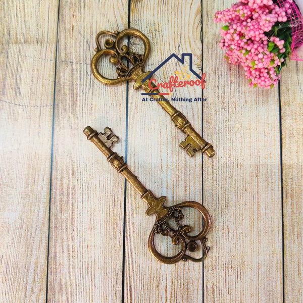Antique Golden Metal keys- 2pcs/pack