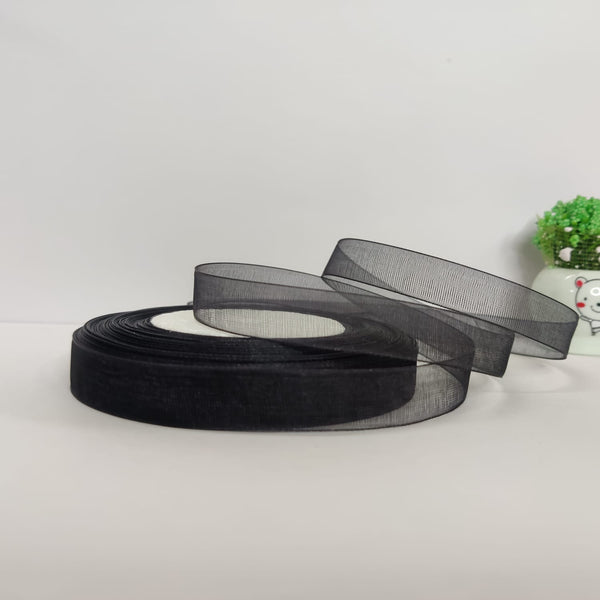 Black Organza Ribbon - 1/2 inch