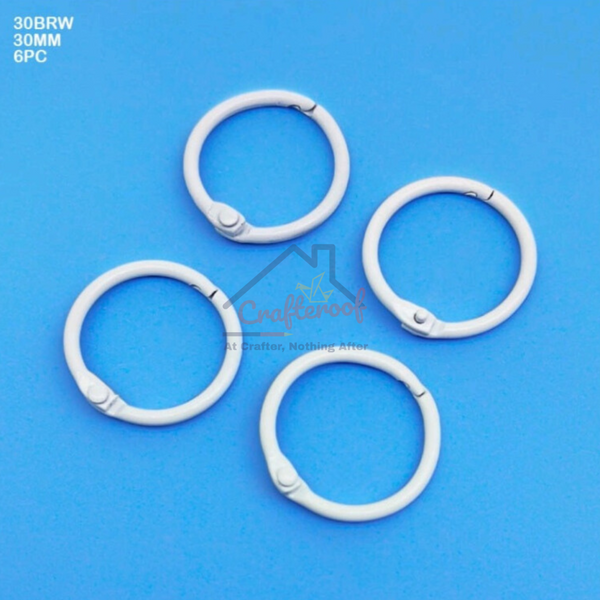White Scrapbook Ring - 30mm