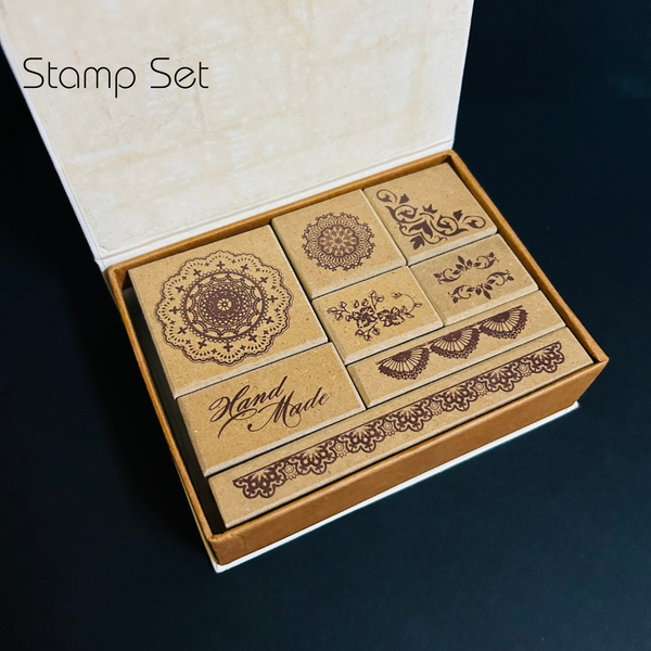 Border and Doily Stamp set - 8pc/set