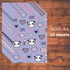 Panda Love - A4 Designer Sheet