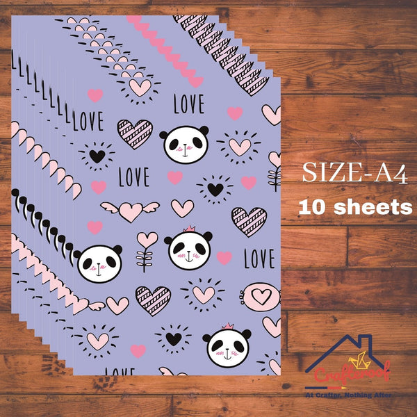 Panda Love - A4 Designer Sheet