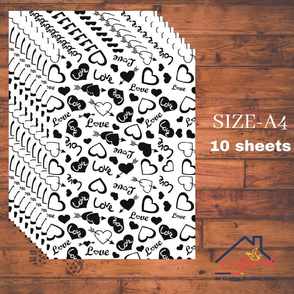 Heart Love - A4 Designer Sheet