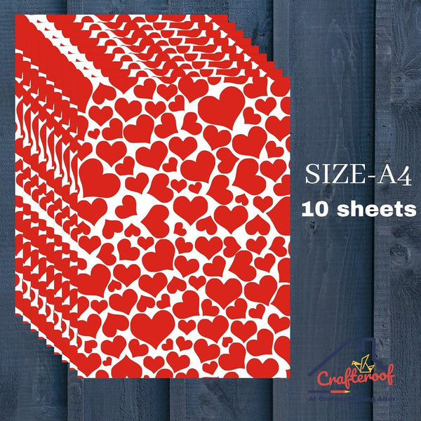 Red Heart - A4 Designer Sheet