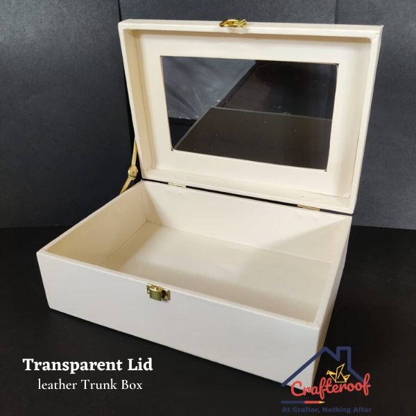 Transparent Lid Trunk Box - Cream