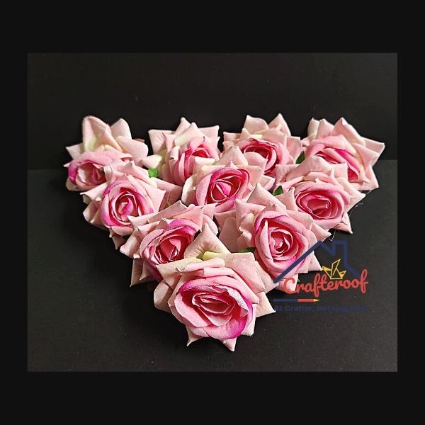 Rose Pink Fabric Rose - 10pcs/pack