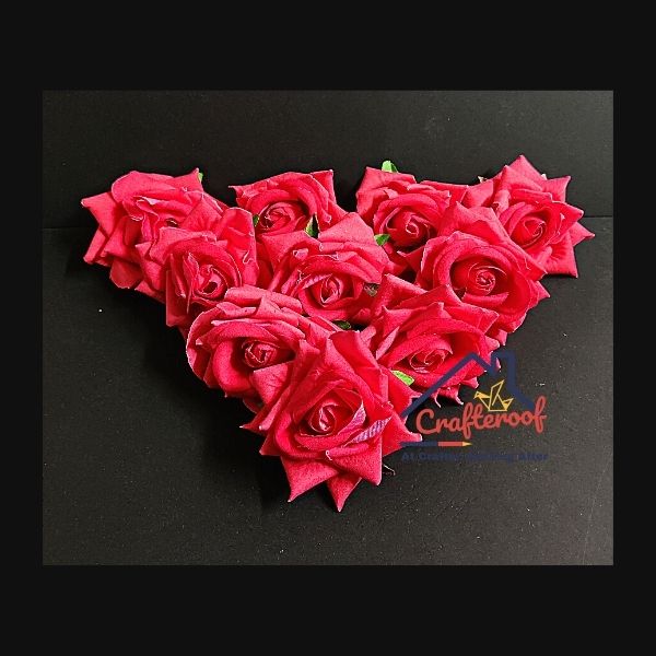 Watermelon Pink Fabric Rose-10pcs/pack