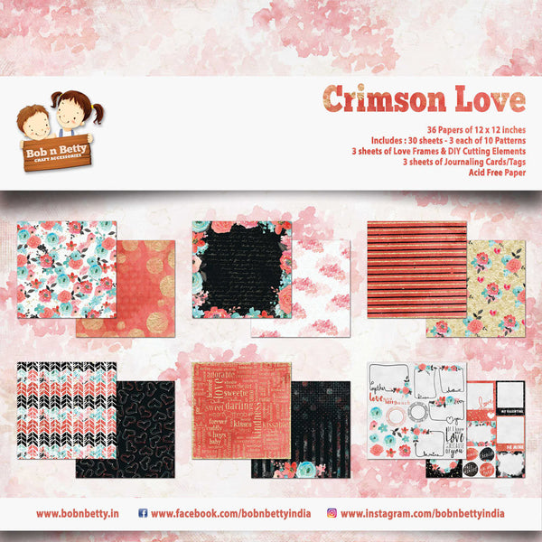 Crimson Love 12"x12", 36/pkg