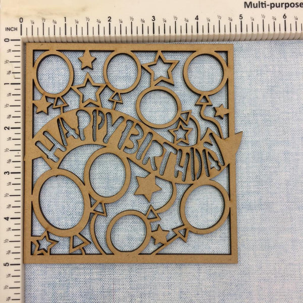 Happy Birthday Frame - MDF Cutout