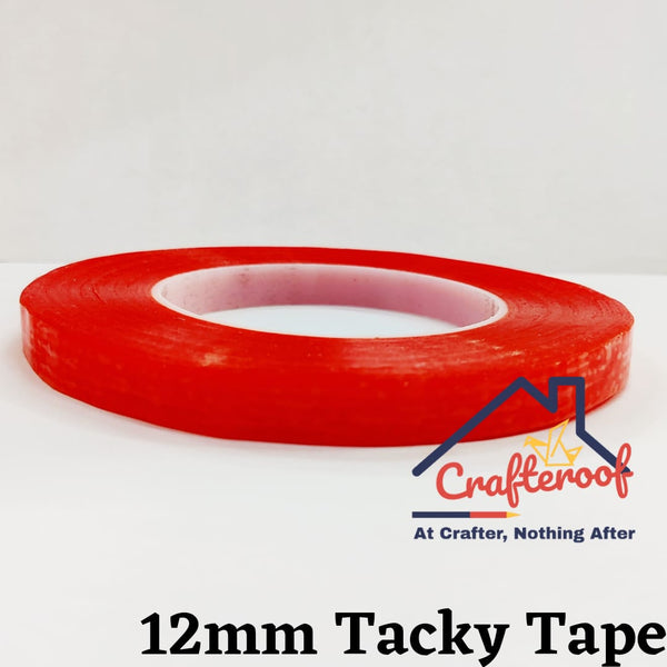 12 MM Red Tacky Tape - Double Sided Adhesive Tape