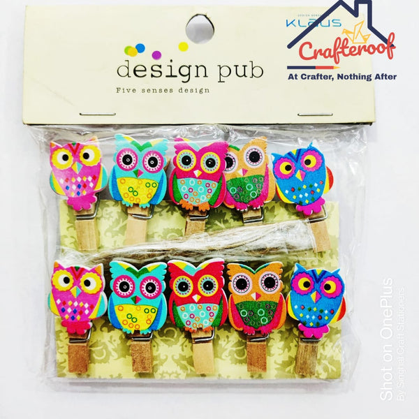 Owl Wooden Clips