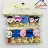 Funky Face Wooden Clips
