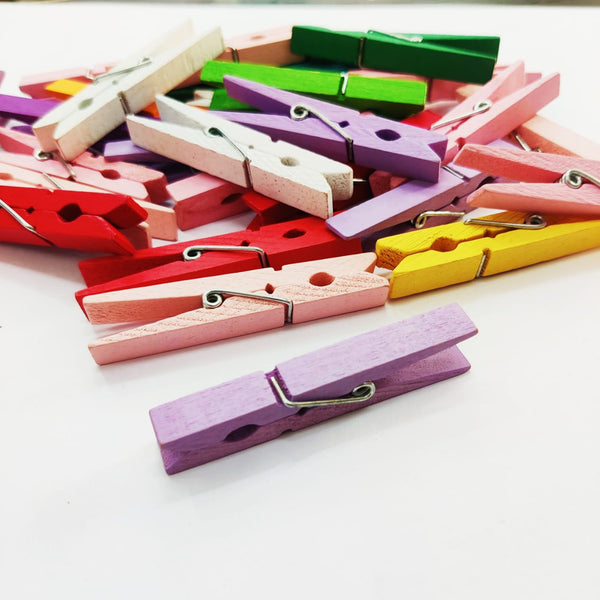 Jumbo ColoredWooden Clip 7.4cm - 50pcs/pack