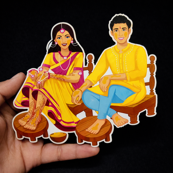Wedding couple Haldi #4- Printed Cutout