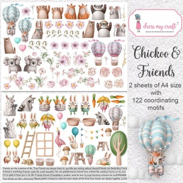 Chickoo & Friends Motif Sheets
