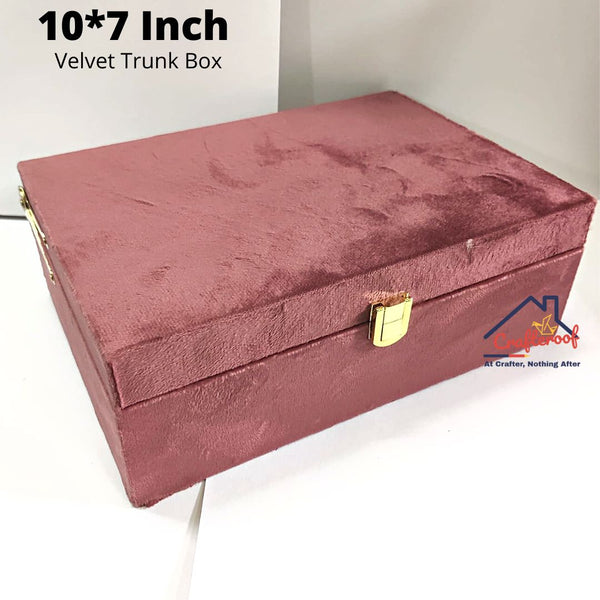 Coffee reddish velvet trunk box -10*7 inch