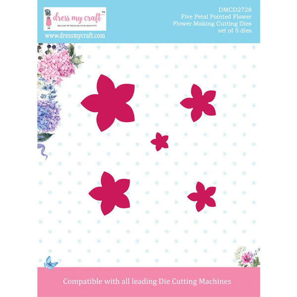 Five Petal Pointed Flower - Flower Making Cutting Dies
