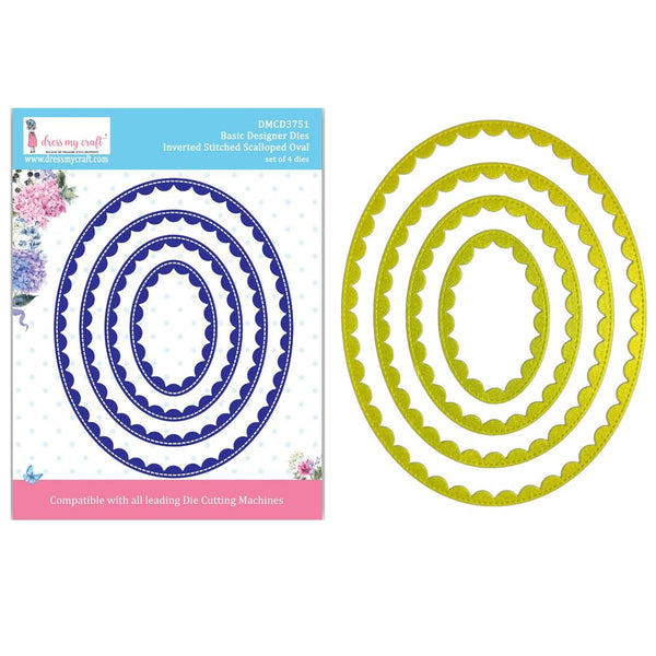 Inverted Stitched Scalloped Oval - Basic Designer Dies