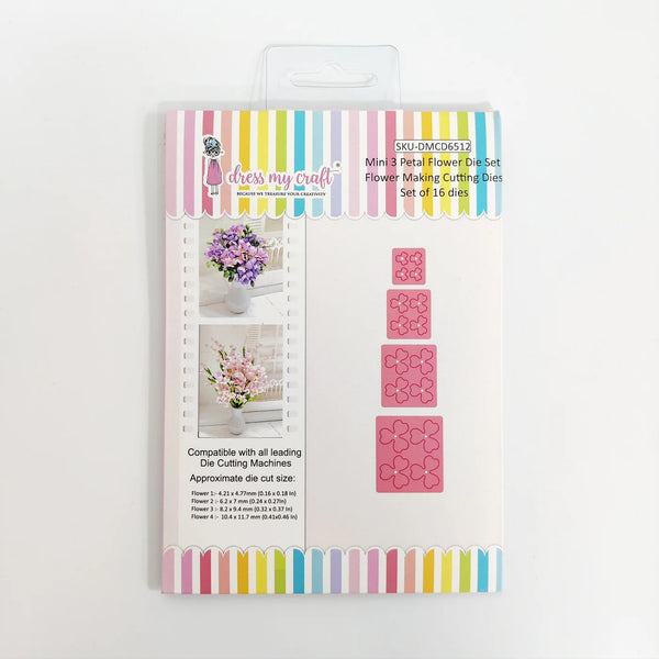 Mini 3 Petal Flower Die Set - Flower Making Cutting Dies