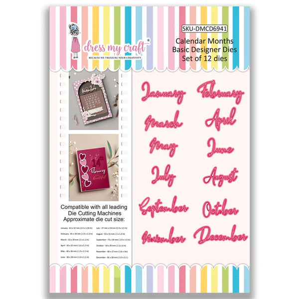 Calendar Months - Basic Designer Dies