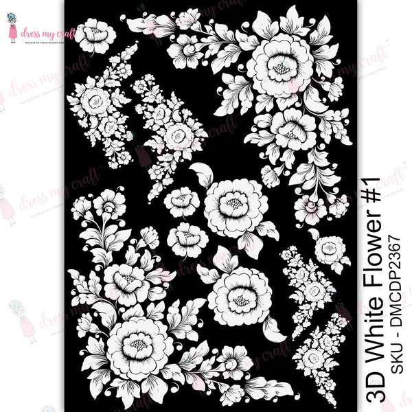 3D White Flower #1 - Transfer Me