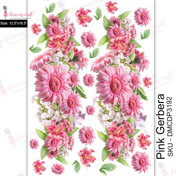 Pink Gerbera - Transfer Me (12.5"x18.5")