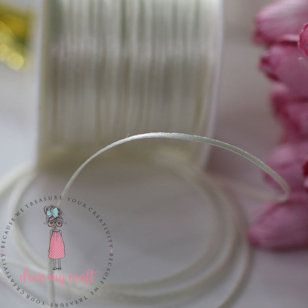Satin Ribbon Twine - White