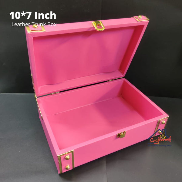 Dark Pink Leather Trunk Box - 10*7 inch