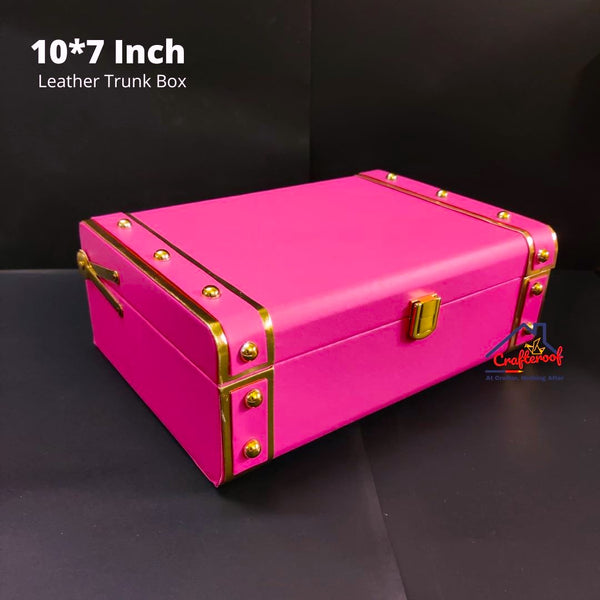 Dark Pink Leather Trunk Box - 10*7 inch