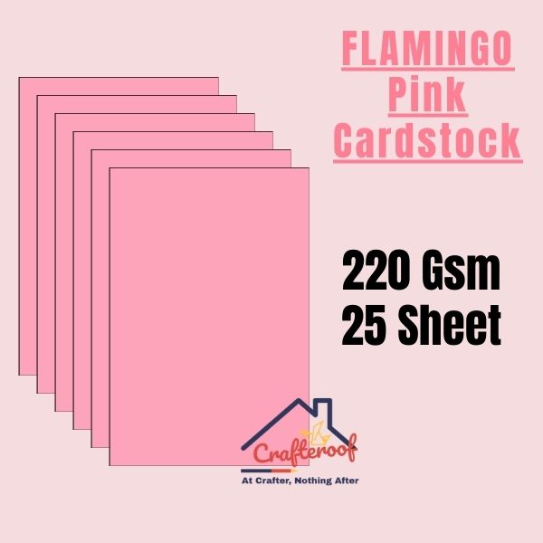 Flamingo Pink Cardstock 220Gsm -25Sheets