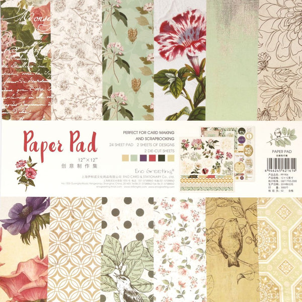 Floral Enogreeting pattern paper - 12*12 inch