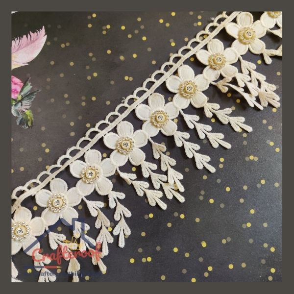 Floral Leave Lace-Cream