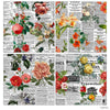Floral Newsprint- 12*12 Paper Pack